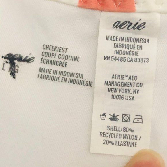 NWT Aerie Printed Ruffle Super High Cut Cheekiest Bikini Bottom Size L - Picture 11 of 11